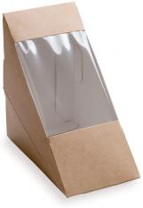 BTS02 - Boite sandwich triangulaire en Carton + PE - Kraft, 123x123x72mm