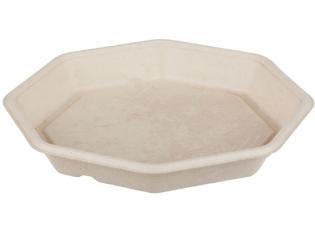 AKM823 - Assiette octogonale en Bagasse - Beige, 230x230mm