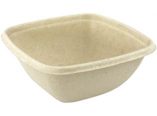 AKR135 - Saladier carré en Bagasse - Beige, 350ml, 130x130mm