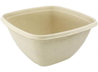 AKR136 - Saladier carré en Bagasse - Beige, 450ml, 130x130mm
