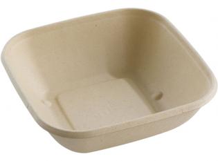 AKR175 - Saladier carré en Bagasse - Beige, 700ml, 170x170mm