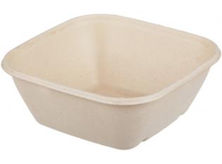 KR176 - Saladier carré en Bagasse - Beige, 950ml, 170x170mm