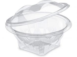 APS425 - Saladier en PET avec couvercle - Transparent, 250ml, 120x70mm