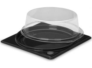 BCB15 - Boite à tartelette en PET - Noir, 122x122mm
