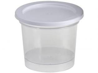 BCR412 - Pot avec couvercle en PS - Transparent, 125ml, ø76 h 62mm