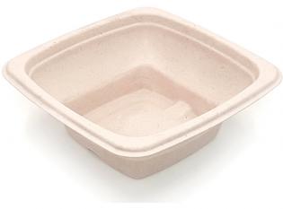 BKR186 - Bol Square en Bagasse - Beige, 1000ml, 180x180x6mm