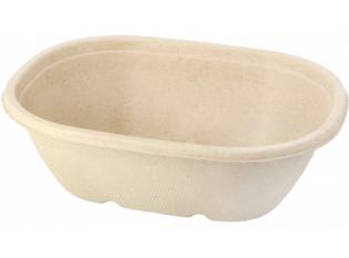 BKR626 - Saladier ovale en Bagasse - Beige, 750ml, 190x150x60mm