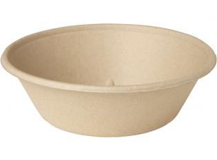 BSK108 - Saladier rond Vision en Bagasse - Beige, 1000ml, ø 194mm
