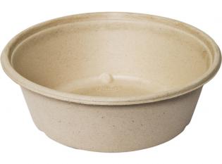 BSK128 - Saladier rond Vision en Bagasse - Beige, 1200ml, ø 194mm