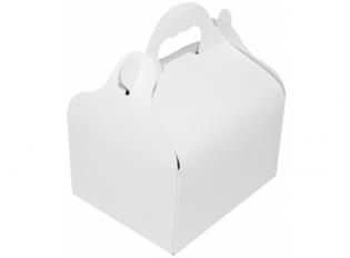 BTM112 - Boite pâtissières à poignées en Carton - Blanc, 100x100x70mm