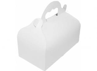 BTM118 - Boite pâtissières à poignées en Carton - Blanc, 100x180x70mm