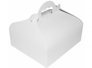 BTM268 - Boite pâtissières à poignées en Carton - Blanc, 200x180x70mm