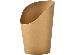 GCS55 - Etuis à frites en Carton + PE - Kraft, 475g, ø71 h 130mm