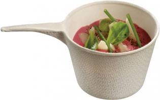 VKM21 - Verrine Casserole en Bagasse - Blanc, 91x56x30mm