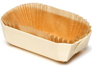 WAB110 - Barquette cuisson en Bois + Papier - Bois, 115x60x35mm