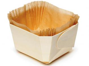 WAB115 - Barquette cuisson en Bois + Papier - Bois, 110x115x70mm