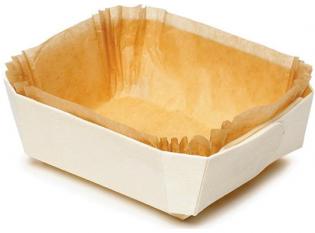 WAB120 - Barquette cuisson en Bois + Papier - Bois, 120x95x35mm