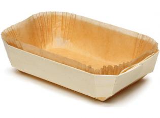 WAB175 - Barquette cuisson en Bois + Papier - Bois, 175x110x40mm