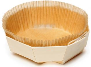 WAO811 - Barquette octogonale cuisson en Bois + Papier - Bois, 110x110x35mm