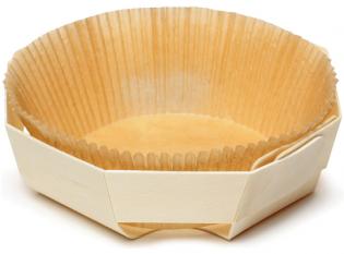 WAO814 - Barquette octogonale cuisson en Bois + Papier - Bois, 145x145x45mm
