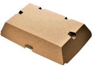 BTH215 - Boite à burger rigide double en Carton micro-cannelé - Kraft, 230x135x69mm