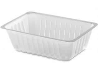 BA750 - Barquette sans couvercle en PS - Translucide, 750ml, 168x127 h 54mm