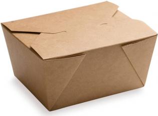 BAM200 - Boite Hot Box en Carton + PE - Kraft, 800ml, 113x90x65mm