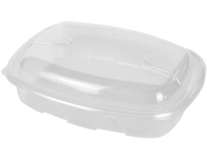 Barquette repas avec couvercle antibuée 180x140x90mm 1000ml Translucide