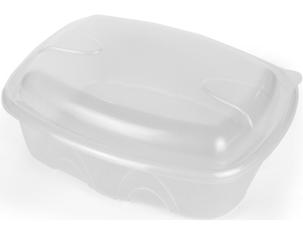 Barquette repas avec couvercle antibuée 181x140x127mm 1500ml Translucide