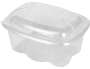 Barquette repas avec couvercle antibuée 140x110x74mm 500ml Translucide