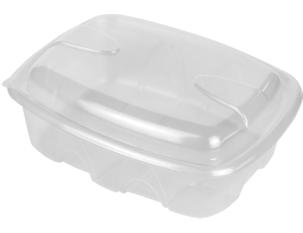 Barquette repas avec couvercle antibuée 180x140x74mm 750ml Translucide