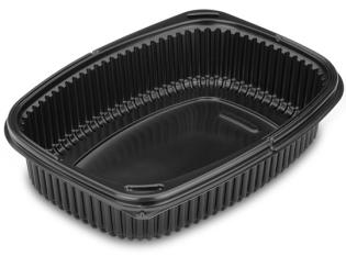 Barquette un compartiment en PP - Noir, 1250ml,