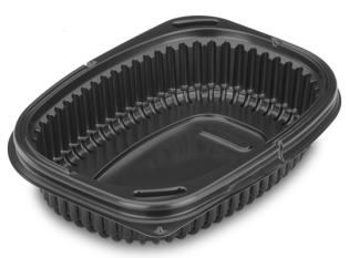 Barquette un compartiment en PP - Noir, 400ml,