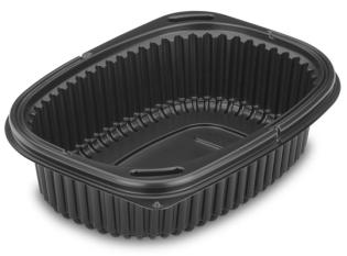 Barquette un compartiment en PP - Noir, 600ml,