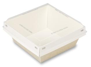 Barquette carton avec couvercle transparent - Beige