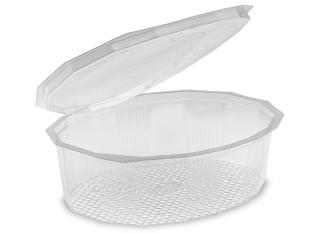 Barquette ovale avec couvercle en PET - Transparent, 2000ml