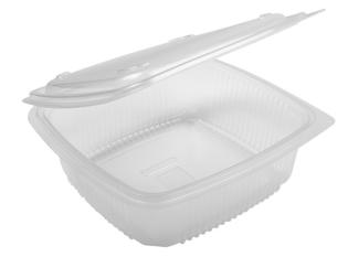Barquette repas 1 compartiment avec couvercle en PP - Translucide, 1000ml