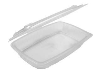 Barquette repas 1 compartiment avec couvercle en PP - Translucide, 500ml