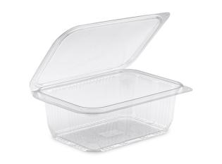 Barquette rectangulaire avec couvercle en PET - Transparent, 1000ml