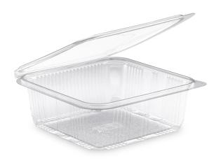 Barquette rectangulaire avec couvercle en PET - Transparent, 1500ml,