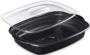 BBP1000 - Marmite avec couvercle en PP - Noir, 1000ml, 187x254 h 68mm Visuel du produit BBP1000 - Marmite avec couvercle en PP - Noir, 1000ml, 187x254 h 68mm