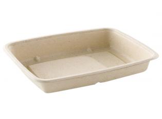 BKR236 - Barquette rectangulaire en Bagasse - Beige, 1050ml, 160x230x60mm Visuel du produit BKR236 - Barquette rectangulaire en Bagasse - Beige, 1050ml, 160x230x60mm
