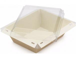 Barquette en carton avec couvercle RPET