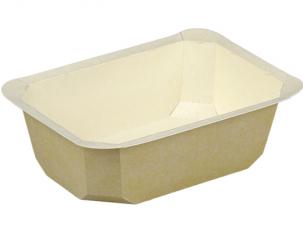 BCT1000- Barquettes thermoscellables en carton - Beige- 1000ml- 192x137x57mm