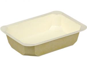 BCT750- Barquettes thermoscellables en carton - Beige- 750ml- 192x137x41mm