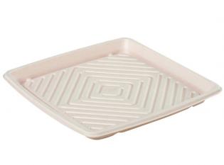 Visuel du produit PKT403 - Plateau carré en Bagasse - Beige, 400x400mm