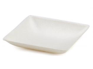 VKM11 - Mini assiette en Bagasse - Blanc, 70x70mm Visuel du produit VKM11 - Mini assiette en Bagasse - Blanc, 70x70mm