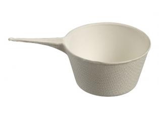 VKM21 - Verrine Casserole en Bagasse - Blanc, 91x56x30mm Visuel du produit VKM21 - Verrine Casserole en Bagasse - Blanc, 91x56x30mm