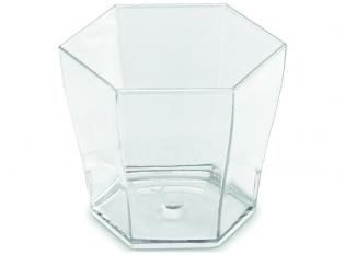 VRM03 - Verrine Hexagone en PSI - Transparent, 55ml, 54x54x45mm Visuel du produit VRM03 - Verrine Hexagone en PSI - Transparent, 55ml, 54x54x45mm
