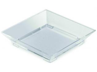 VRM42 - Mini-coupelle carrée en PSI - Transparent, 60x60x10mm Visuel du produit VRM42 - Mini-coupelle carrée en PSI - Transparent, 60x60x10mm